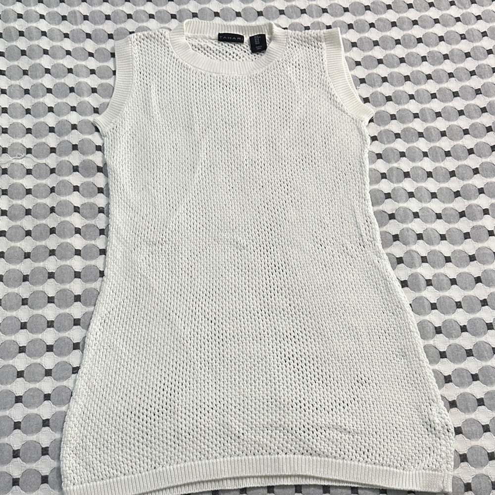 Tahari White Knit cover up
